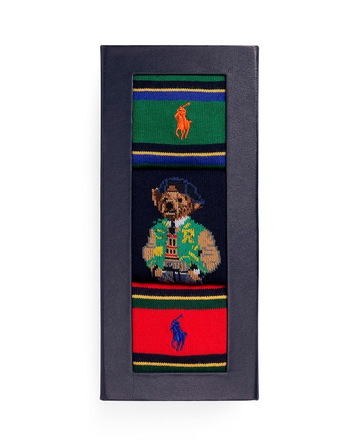 POLO RALPH LAUREN CALCETINES HOM CAJA  PACK/3 ALG 86001/P0026 COLORES T.U