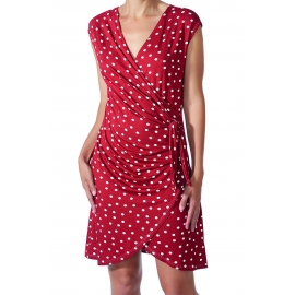 JANIRA  VESTIDO  DRESS  S/M  RAIN   DOTS   ROJO  LUNARES  DARK RED   T.MD