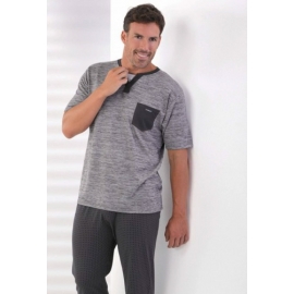 MASSANA PIJAMA HOMBRE P161367 M/CORTA P/LARGO GRIS T.L