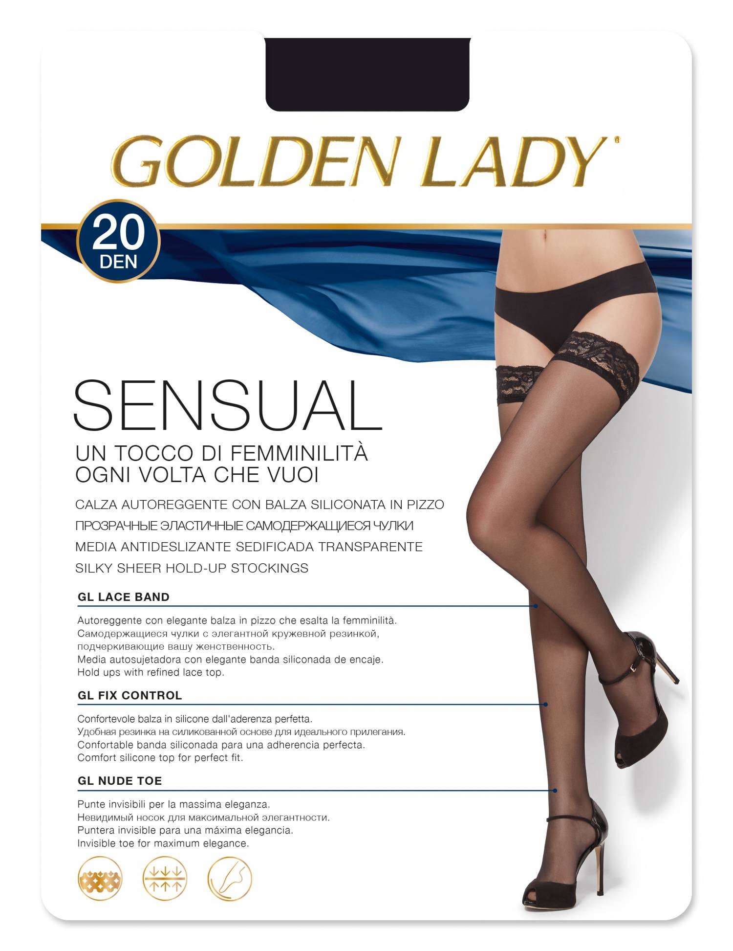 GOLDEN LADY MEDIAS LIGA SENSUAL 20 C. NEGRO T. M/L