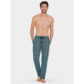 IMPETUS PANTALÓN PIJAMA HOMBRE LARGO 100% COTTON HOMEWEAR 1852K56 AZUL/ESTAMP.  T. L
