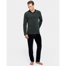 IMPETUS PIJAMA HOMBRE INVIERNO ALG/TERCIOPELO IM1552L1700 AZUL/RALLAS T.MD