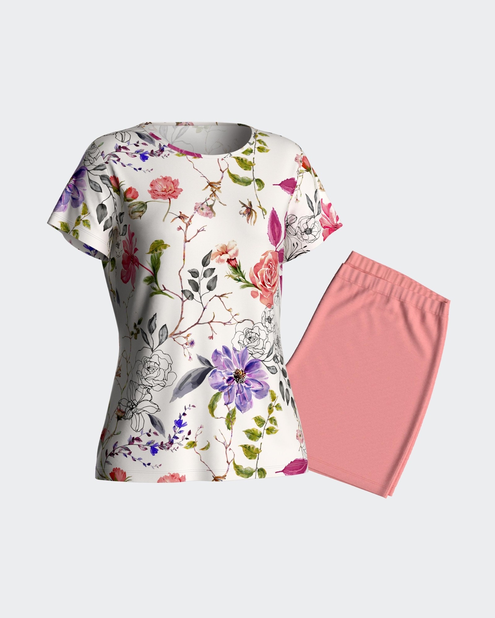 IMPETUS PIJAMA MUJER P/C M/C LYOCELL 8511N5300 NARJ/FLO T.L/G