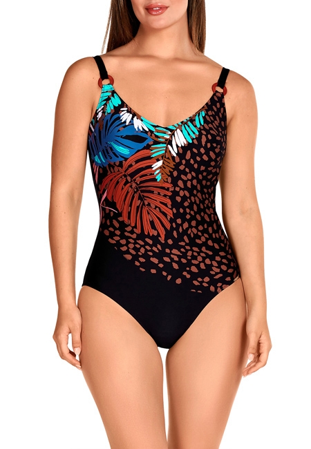 DOLORES  CORTES  BAÑADOR  FOAM  NEGRO  HOJAS   CONTROL  M1805  T.3XL