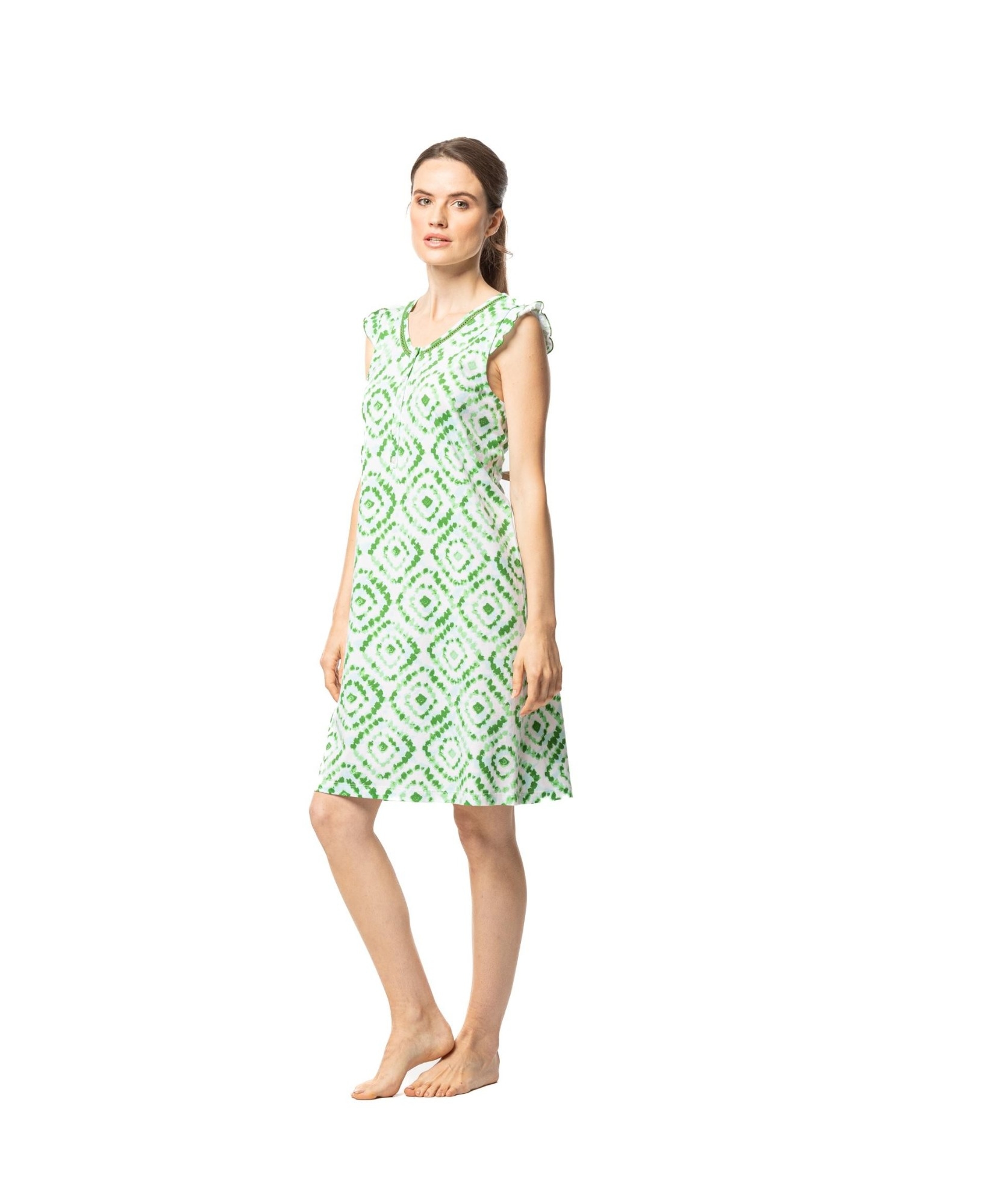 SEÑORETTA  CAMISOLA ABIERTA  BLANCO/VERDE  251121  T.M