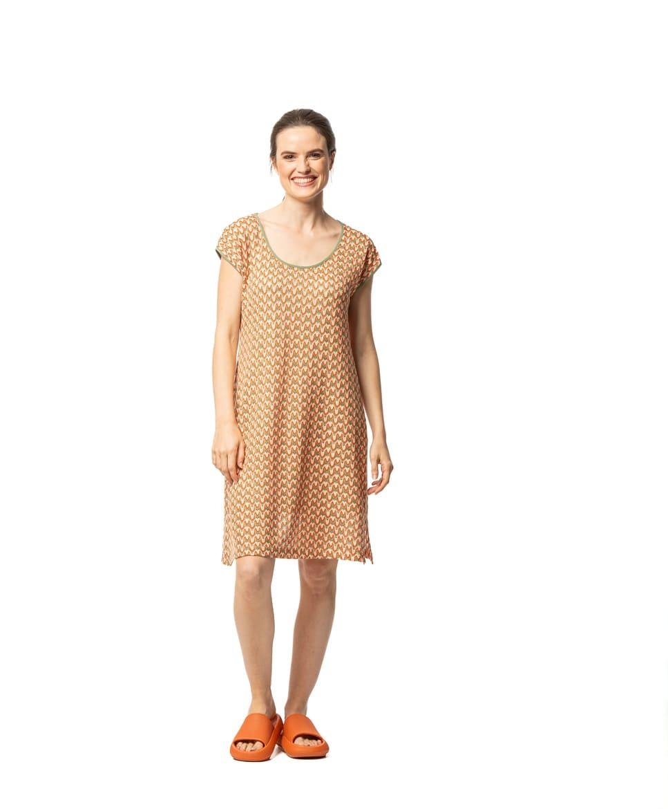 SEÑORETTA  VESTIDO M/CAIDA  NARANJA-VERDE  251171  T.L