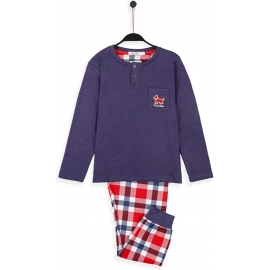 ADMAS  PIJAMA  NIÑO  M/L  56632 -0  C.MARINO/CUADROS  T.12