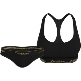 CALVIN  KLEIN  SET  BRALETTE + TANGA  COTTON QF 7453 E  C.NEGRO  T.S