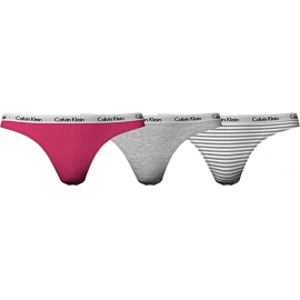 CALVIN   KLEIN  TANGA  PACK/3  ROSA /GRIS/PLATA QD3587E 658  T.MD