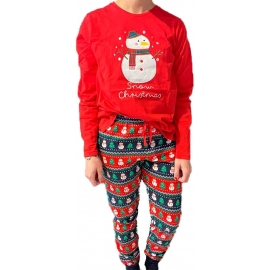 ADMAS PIJAMA NAVIDEÑO MUJER 55914-0 ROJO/MUÑ. NIEVE T.XL