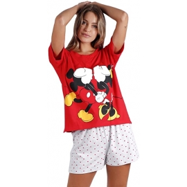 Disney Pijama Mujer M/l 55074 C.Crudo /minnie.Mickey T.S - la Media de Seda