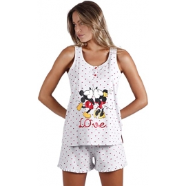 Disney Pijama Mujer M/l 55074 C.Crudo /minnie.Mickey T.S - la Media de Seda