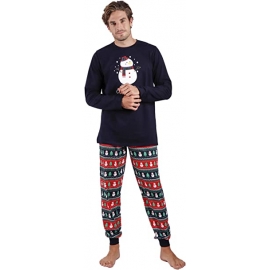 ADMAS PIJAMA NAVIDEÑO HOMBRE 55557-0 MARINO/MUÑECO NIEVE T.XXL