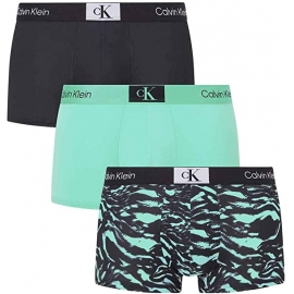 CALVIN  KLEIN  BOXER  PACK-3 MICROFIBRA  000NB3532A  NEGR/VERD/ ESTAMP. T.S