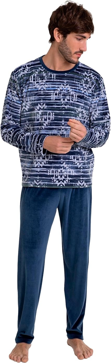 MASSANA  PIJAMA  HOMBRE  M/L  INVIERNO  P731318  C.AZUL T. M
