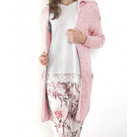 ADMAS CHAQUETA PUNTO MUJER 57286-0 CAPUCHA ROSA T.L