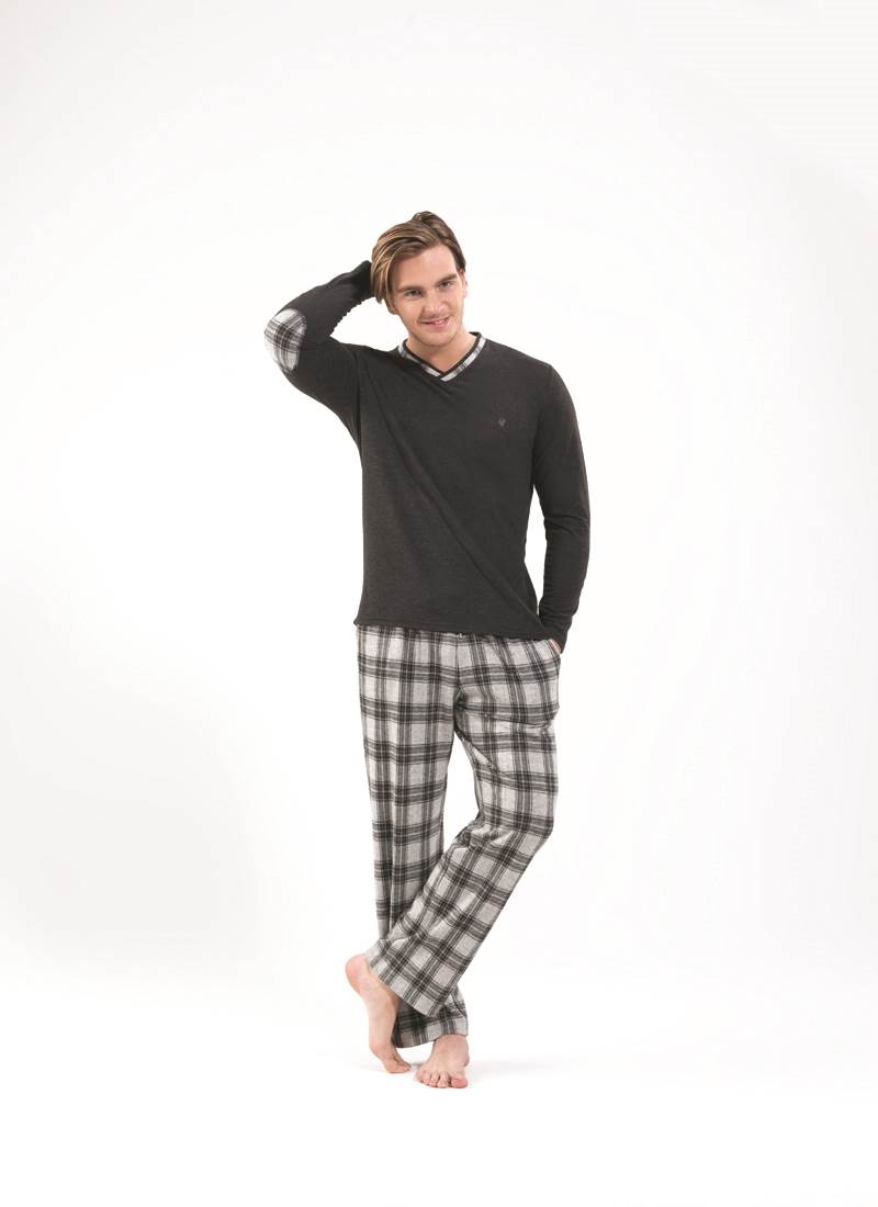 BLACKSPADE PIJAMA HOMBRE INVIERNO 7742 GRIS/CUADROS T.M