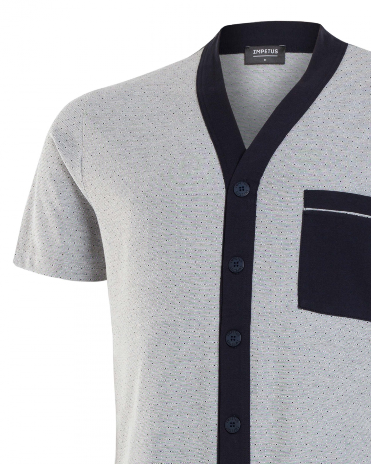 IMPETUS PIJAMA H. P/L M/C ABIERTO COTON GRIS T.XXL