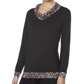 JANIRA  CAMISETA  M/L  NEGRA  LEOPARDO  1073308T.XL