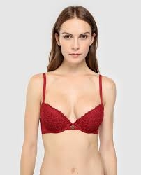 EMPORIO ARMANI SUJETADOR LACE  164137  C/A C/FOAM PUSH UP ROJO 95/A