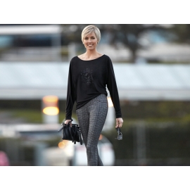 JANIRA LEGGING SIL. WALES C. CUADROS GRIS/METALIZADO T.M