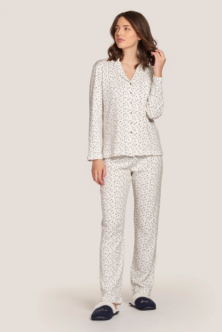 BELTY PIJAMA MUJER ABIERTO M/L  201-0120K-20 BLANCO/ESTRELLAS T.4XL