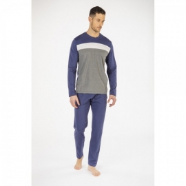 SEÑORETTA  PIJAMA HOMBRE M/L 202638 AZ/GRIS T.MD