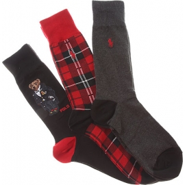 POLO RALPH LAUREN  CALCETINES  CAJA  PACK 3 449824755001  OSITOS/ LOGO ROJO  T.U