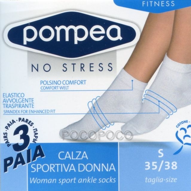 POMPEA CALCETIN TOBILLERO  3PARES  BLANCO T.35/38