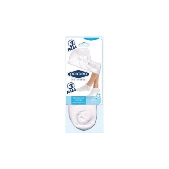 POMPEA CALCETIN INVISIBLE COTTON 3PARES  BLANCO T,35/38