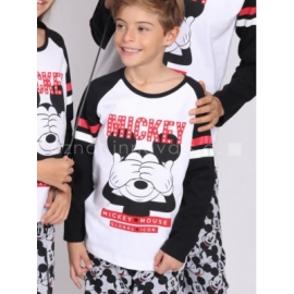 DISNEY PIJAMA NIÑA M/L MICKEY  54389 NEGRO/BLANCO T.8