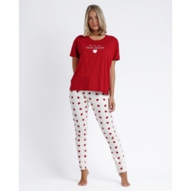 ADMAS PIJAMA MUJER P/L M/C 60101 ALG CARMIN T.L/G