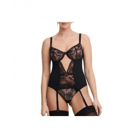 CHANTELLE  BUSTIER  C/AROS  ORCHID  C21U70 ENCAJE NEGRO  T.95/C