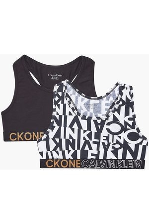 CALVIN  KLEIN  NIÑA TOP  PACK /2  G80G80476OR8 NEGR/LETRA  T.8-10