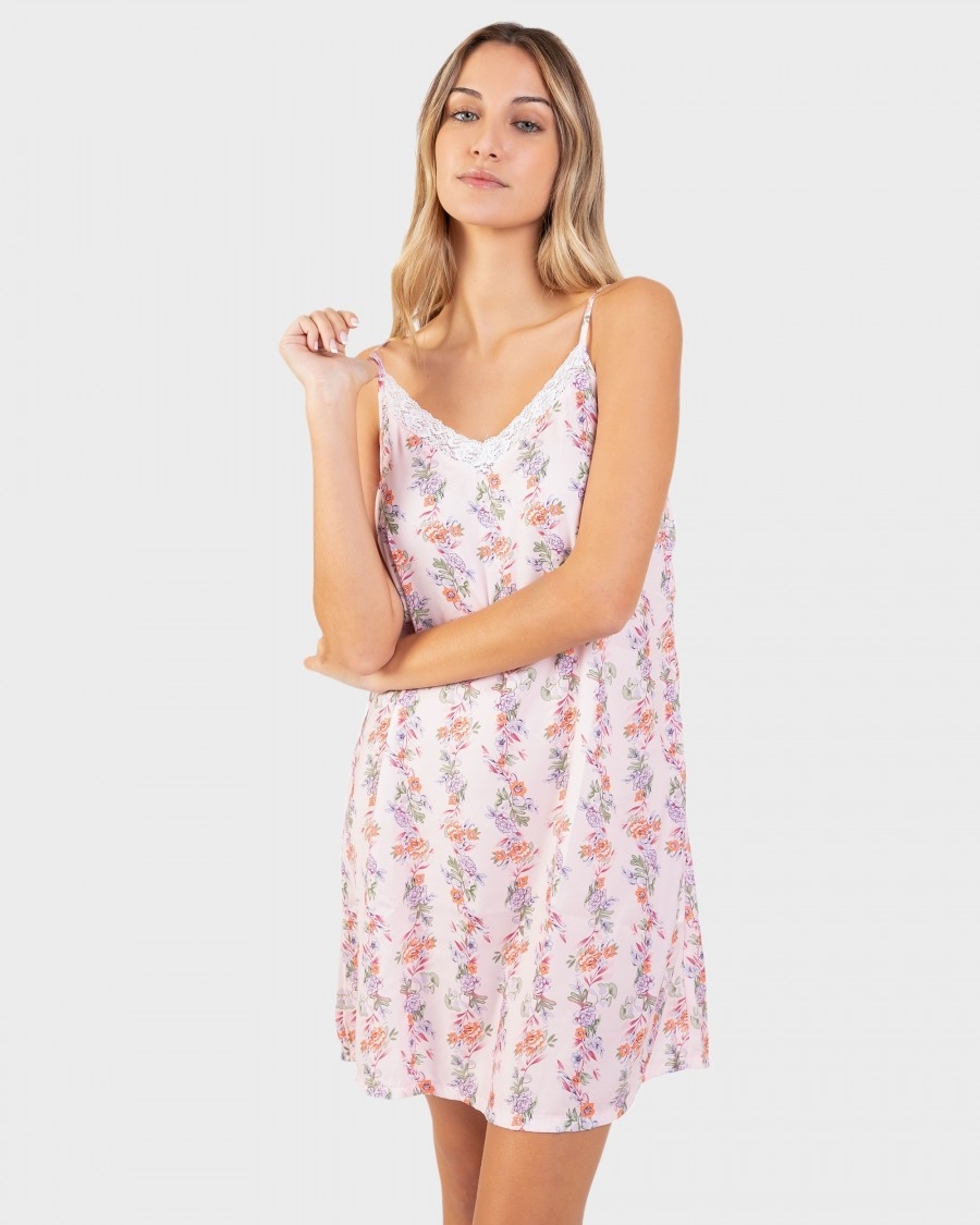 MASSANA CAMISOLA MUJER TIRANTES L217234  ROSA/FLORES T.L