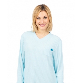 LOHE CAMISON MUJER M/L CANALE ALG Y221905 AZUL T.MD