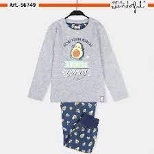 MR. WONDERFUL  PIJAMA  NIÑO  M/L PUÑO  56749-0   C.GRIS/JASPE  T. 12