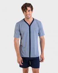 MASSANA  PIJAMA  HOMBRE  M/C P/C  AZUL  ABIERTO  P221347   T.L/G