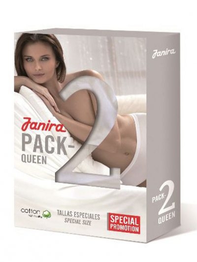 JANIRA  SLIP QUEEN  ESENCIAL  PACK - 2  ALGODÓN  1031649  C.  BLANCO   T.3XL