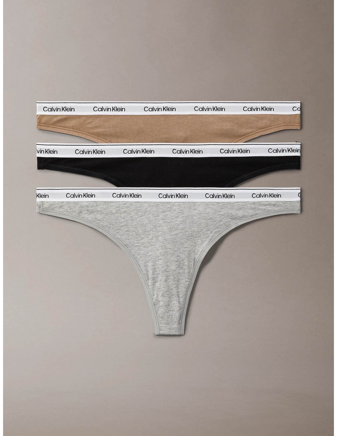 CALVIN KLEIN TANGA MUJER PACK/3 ALG QD5209E PZ7 NG/GR/MR T.L/G