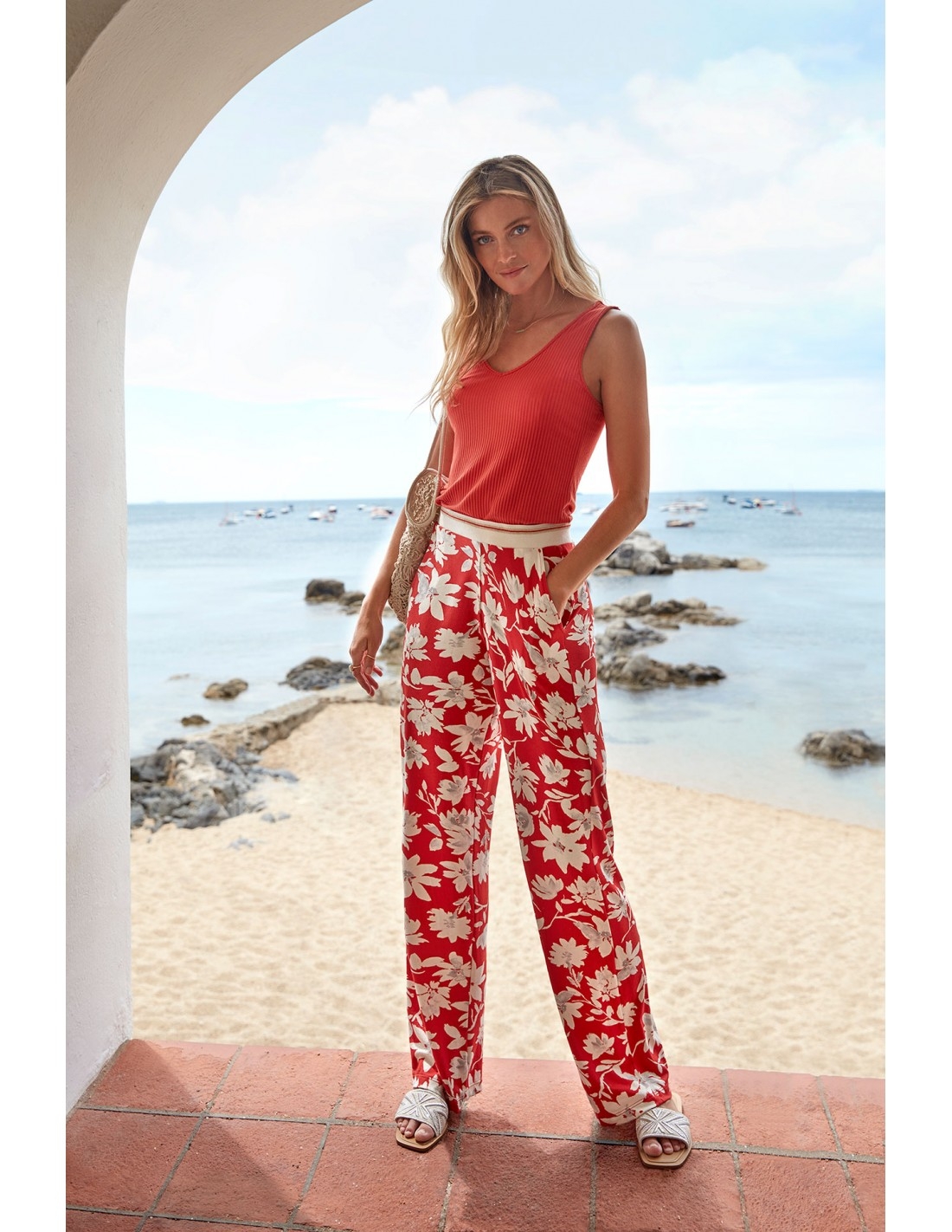 JANIRA PANTS LOO MAGNOLIA 1025583 ROJO T.L/G