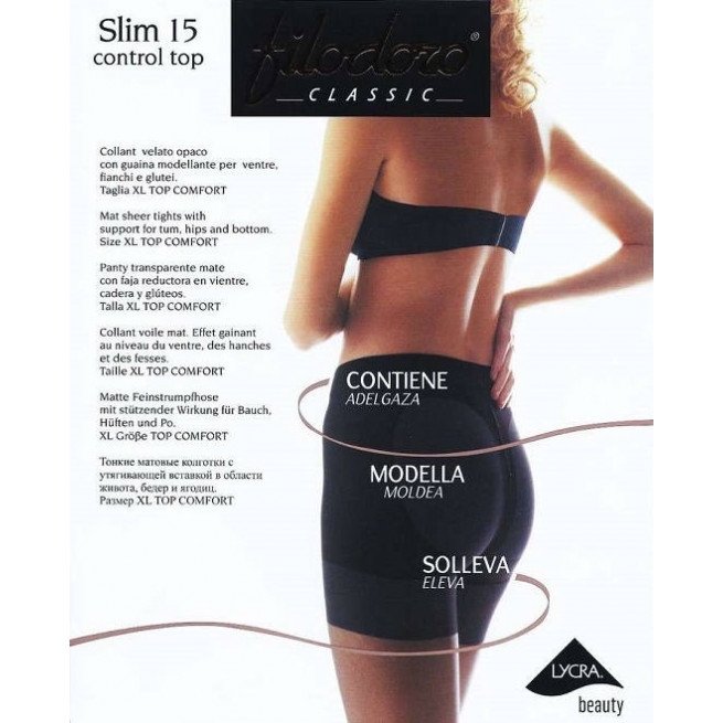 FILODORO PANTY REDUCTOR SLIM 15den CONTROL TOP PLAYA N. T.4/L/G