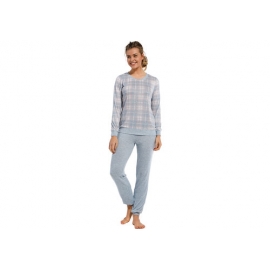 PASTUNETTE  PIJAMA MUJER  M/L 20212-147-2  C.AZUL/CUADROS  T.44