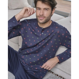 MASSANA  PIJAMA  HOMBRE  M/L  P/L   P731326   C. AZUL INDIGO   T.  XL