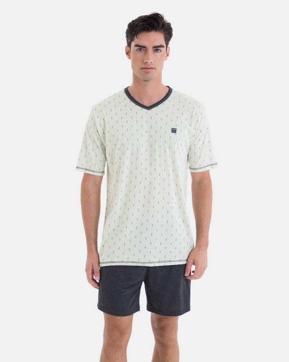 MASSANA PIJAMA HOM P/C M/C ALG/MODAL P251317 VER CLARO T.XL