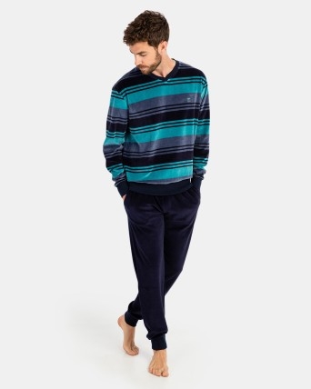 MASSANA  PIJAMA HOMBRE  M/L  INVIERNO  P741322  C. AZUL    T.3XL