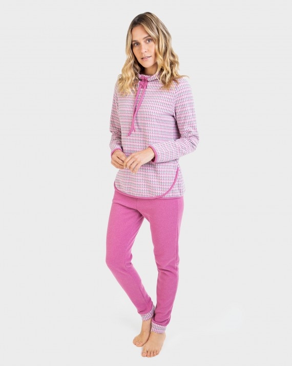 MASSANA PIJAMA INVIERNO P/L M/L P711222 ROSA/FELPA T.MD