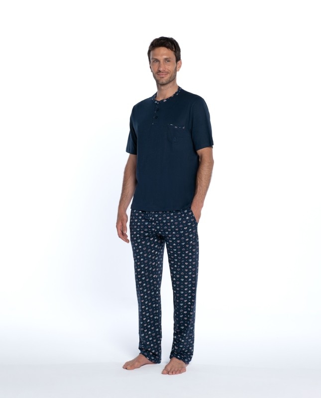 GUASCH   PIJAMA  HOMBRE   M/C  P/L  GW161D725   C. MARINO T.M