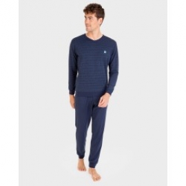 MASSANA PIJAMA HOMBRE M/L  PUÑO  P711306  C.MARINO/PUNTOS T.L