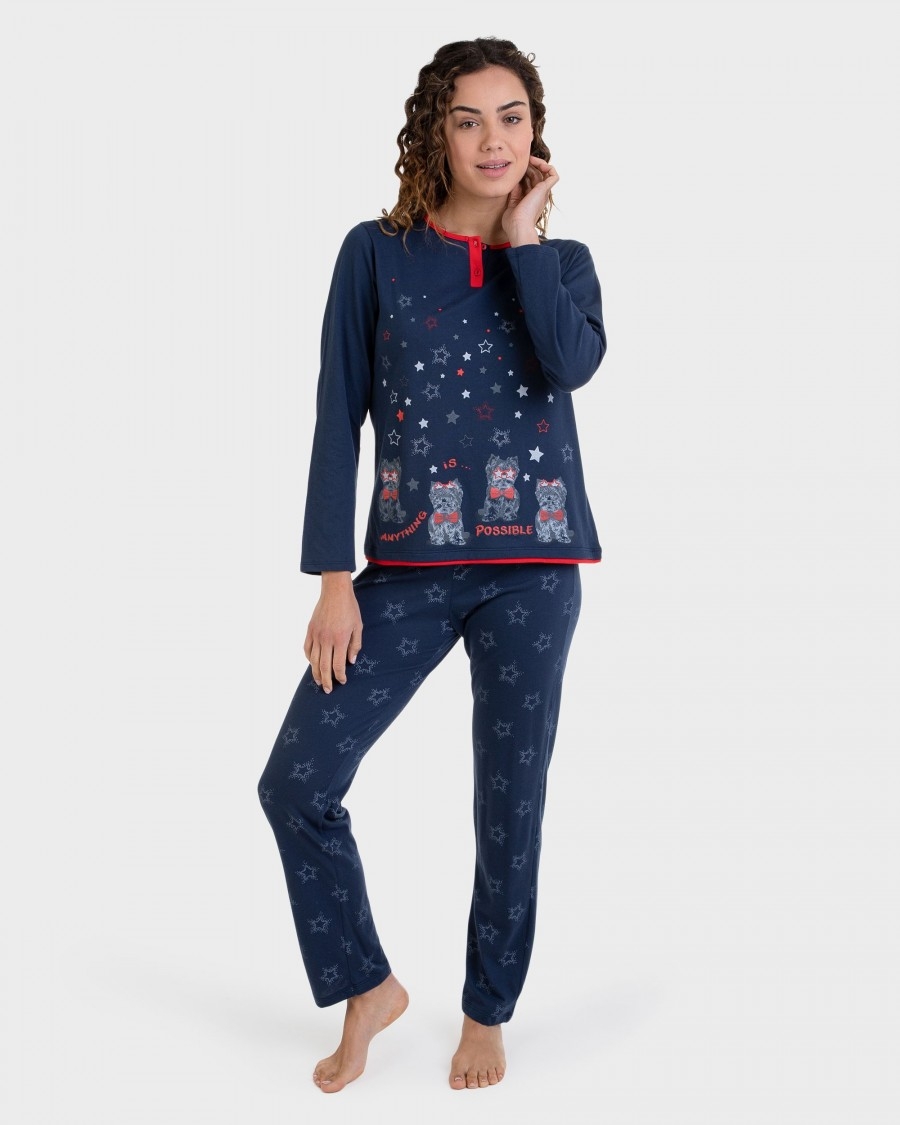 MASSANA PIJAMA MUJER INV ALGODON P721219 MARINO T.L/G